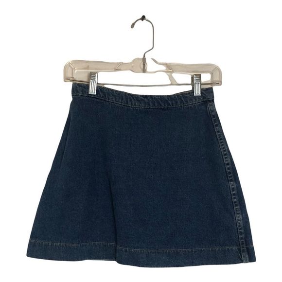 American Apparel Dark Denim Button Down Skirt - Picture 3 of 5